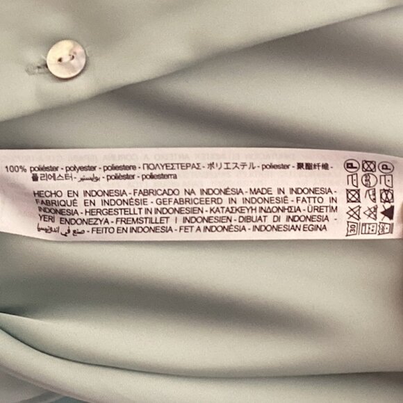 Zara Satin Look Green Blouse - Size M - Picture 8 of 8